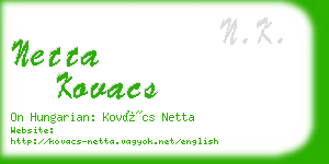 netta kovacs business card